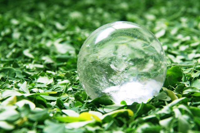 緑と水玉の写真